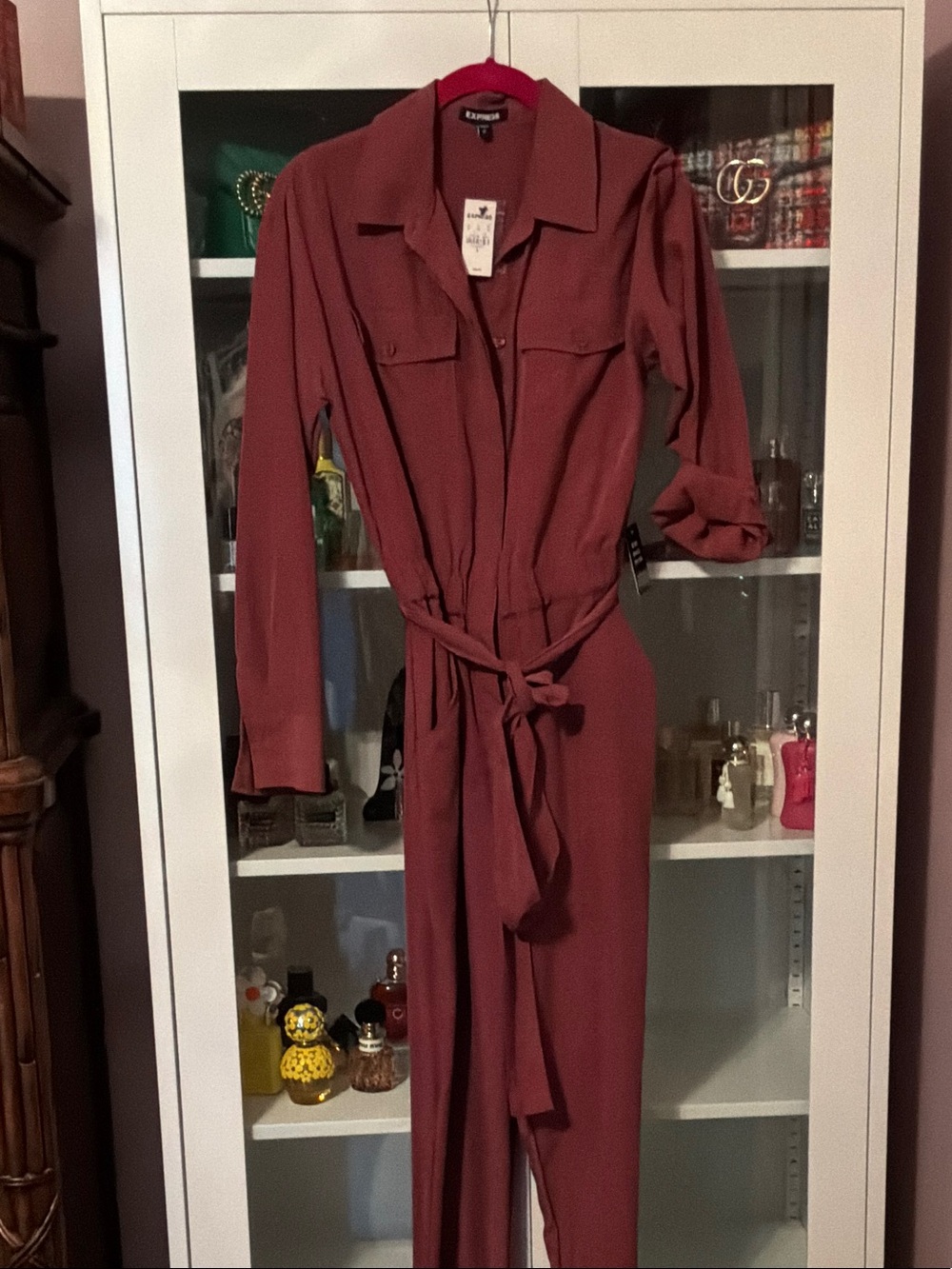 Express jumpsuit, lightweight, perfect for fall.